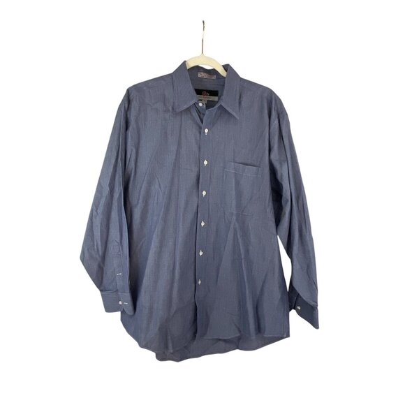 Vito Rufolo Men's Button Up Dress Shirt Long Sleeve Cotton Size 16.5/32-33 Blue - Picture 1 of 8